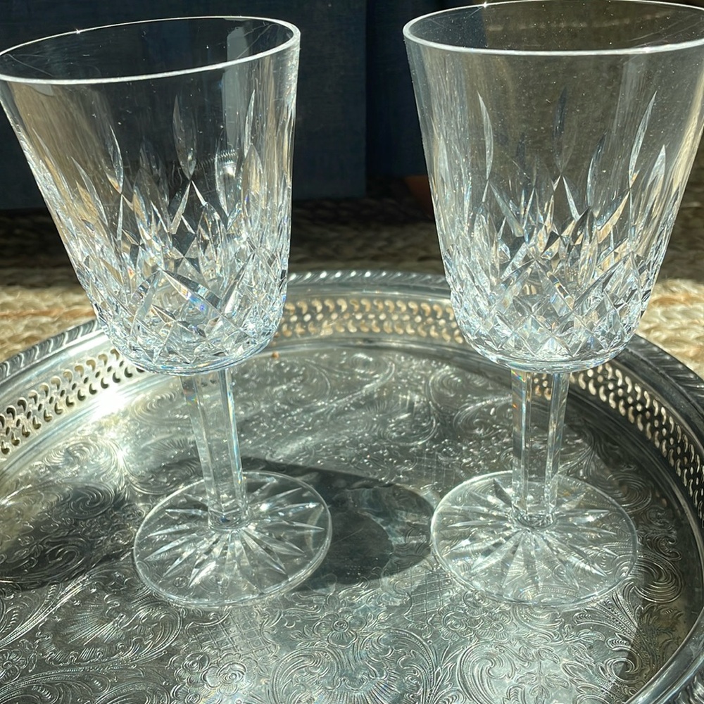 Waterford Lismore Goblet pair Pristine Length:3.25"Width: 3.25" Height:
7.0"
